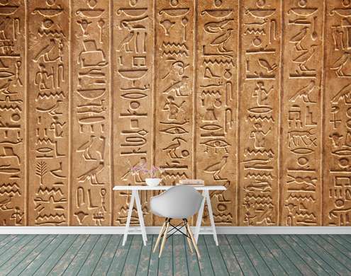 Wall Mural - Egyptian hieroglyphs on the wall