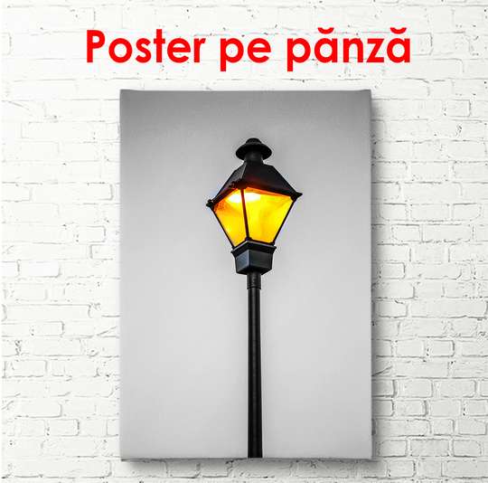 Постер - Уличный фонарь, 30 x 60 см, Холст на подрамнике, Минимализм