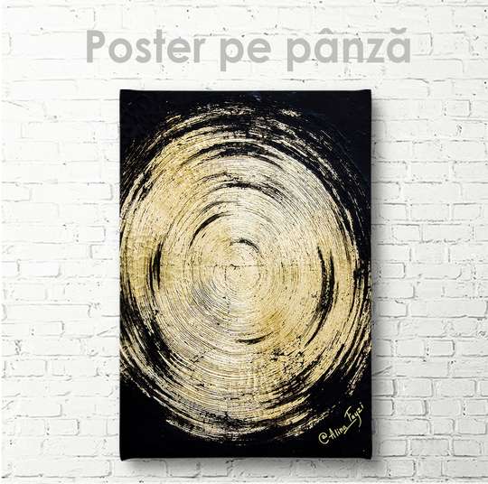Poster - Abstract golden circle, 30 x 45 см, Canvas on frame, Abstract