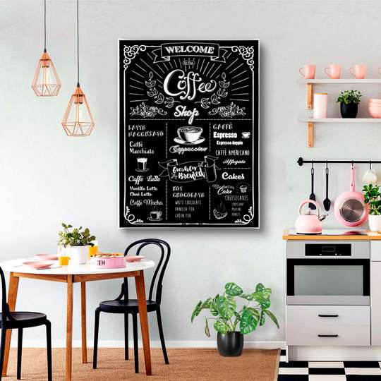 Poster - Coffee Shop, 30 x 45 см, Panza pe cadru, Alimente și Băuturi