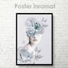 Poster - Wreath of pale blue flowers, 30 x 45 см, Canvas on frame