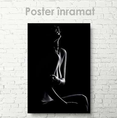 Постер - Женский силуэт, 30 x 45 см, Холст на подрамнике