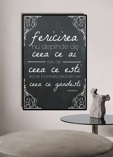 Poster - Quote about happiness, 30 x 45 см, Canvas on frame, Quotes