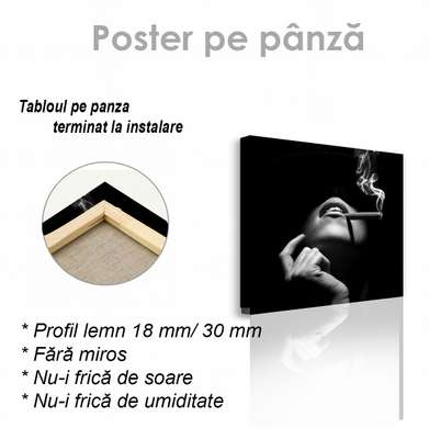 Poster - Fată cu o țigară, 40 x 40 см, Panza pe cadru