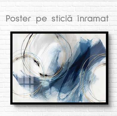 Poster - Abstractie albastrie, 45 x 30 см, Panza pe cadru