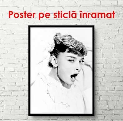 Poster - Portretul alb-negru al Sophiei Loren, 60 x 90 см, Poster înrămat