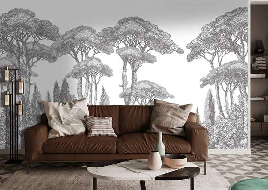 Wall Mural - Gray trees