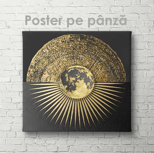 Постер, Золотая луна, 40 x 40 см, Холст на подрамнике