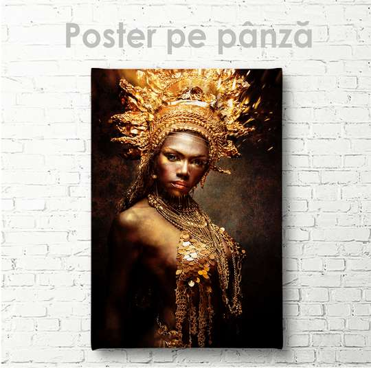 Постер - Золотая корона, 30 x 45 см, Холст на подрамнике, Гламур
