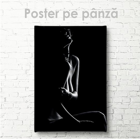 Постер, Женский силуэт, 30 x 45 см, Холст на подрамнике