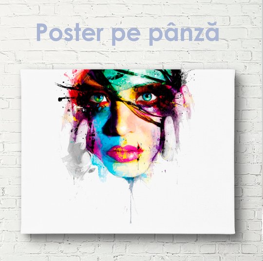 Постер, Абстрактный портрет, 60 x 30 см, Холст на подрамнике