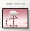 Poster, White flamingo, 45 x 30 см, Canvas on frame