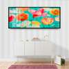 Poster - Multicolored bright flowers, 60 x 30 см, Canvas on frame
