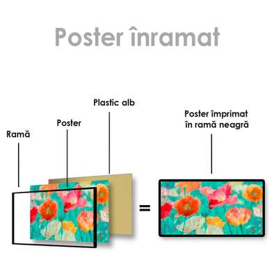 Poster - Flori multicolore, 60 x 30 см, Panza pe cadru