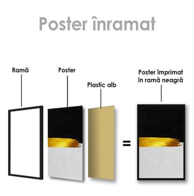 Poster - Linia de aur, 30 x 45 см, Panza pe cadru