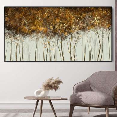 Poster - Peisaj abstract al naturii, 60 x 30 см, Panza pe cadru