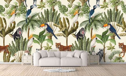 Wall Mural - Seamless print of animals in the jungle