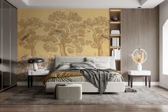 Wall Mural - Flamingos and other birds