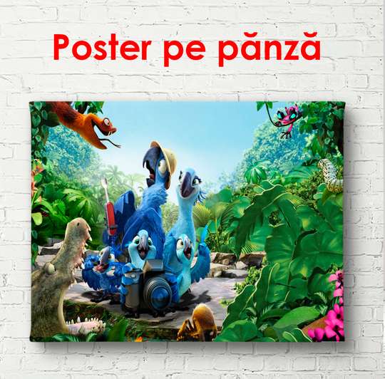 Poster - Heroes of the cartoon Rio, 90 x 60 см, Framed poster, For Kids