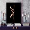 Poster - Silhouette of a girl on a black background, 30 x 45 см, Canvas on frame
