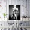 Poster - Black and white image of a girl, 60 x 90 см, Canvas on frame
