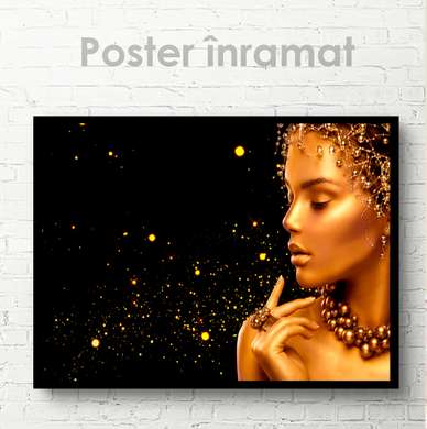 Постер - Золотая девушка, 45 x 30 см, Холст на подрамнике