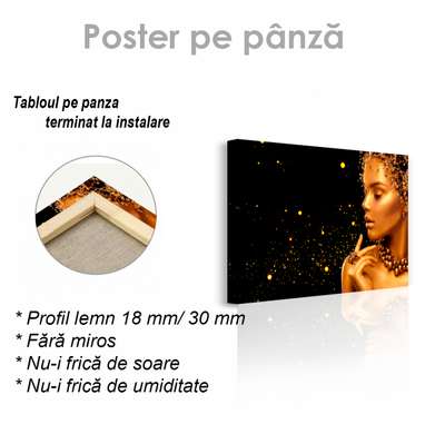 Poster - Fata de aur, 45 x 30 см, Panza pe cadru