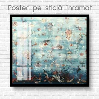 Poster - Lumea subacvatica, 40 x 40 см, Panza pe cadru