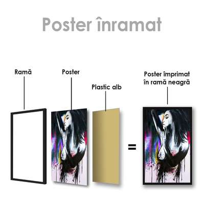 Poster - Portret în acuarelă, 30 x 45 см, Panza pe cadru