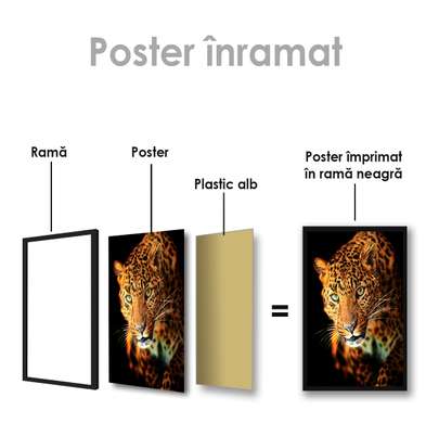 Poster, Leopard, 30 x 45 см, Panza pe cadru
