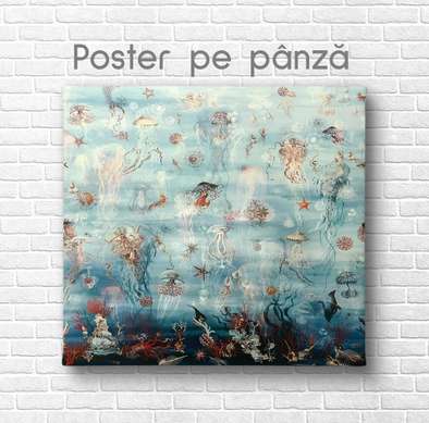 Poster - Lumea subacvatica, 40 x 40 см, Panza pe cadru