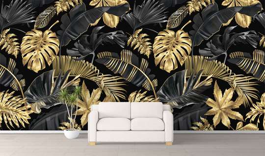 Wall Mural - Vector leaf seamless pattern