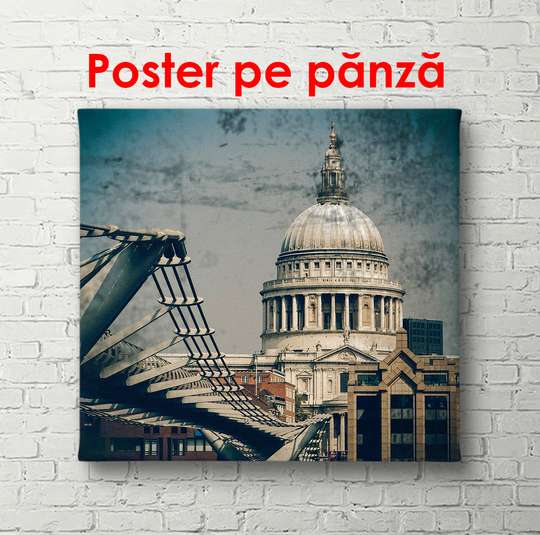 Poster - Retro photo with the White House, 100 x 100 см, Framed poster, Vintage