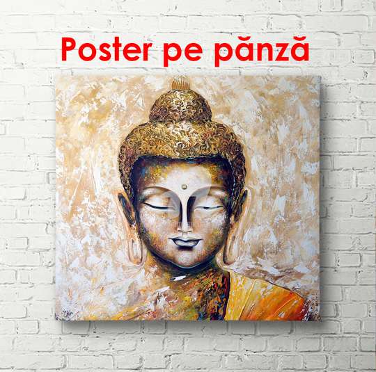 Poster - Portretul lui Buddha, 100 x 100 см, Poster înrămat