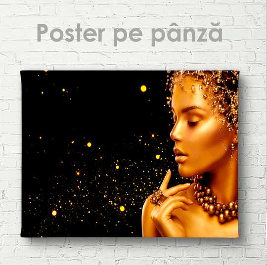 Poster - Golden girl, 45 x 30 см, Canvas on frame, Glamour