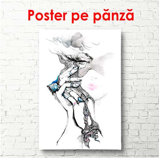 Poster - Watercolor painting, 60 x 90 см, Framed poster, Minimalism