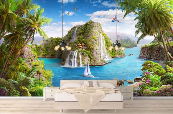 Wall Mural - Tropical island in the middle of the ocean