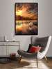 Постер - Лебедь на фоне заката, 30 x 45 см, Холст на подрамнике, Природа