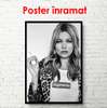 Poster - Kate Moss cu o țigară, 60 x 90 см, Poster înrămat
