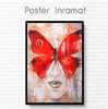 Постер - Красная бабочка, 30 x 45 см, Холст на подрамнике, Гламур