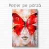 Poster - Red Butterfly, 30 x 45 см, Canvas on frame, Glamour