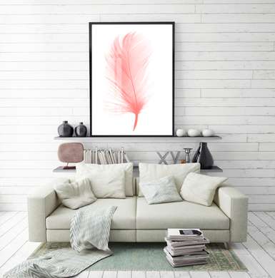 Постер - Розовое перо, 30 x 45 см, Холст на подрамнике
