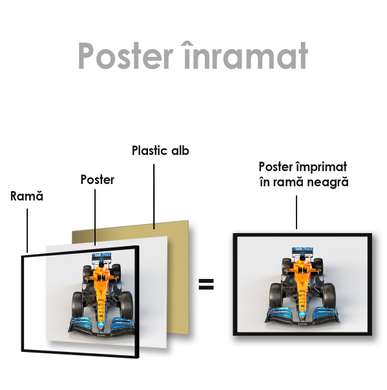 Poster - Yellow formula 1, 45 x 30 см, Canvas on frame