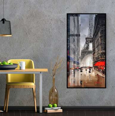 Poster - Walk in Paris, 30 x 60 см, Canvas on frame