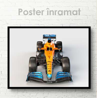 Poster - Formula 1 galbenă, 45 x 30 см, Panza pe cadru