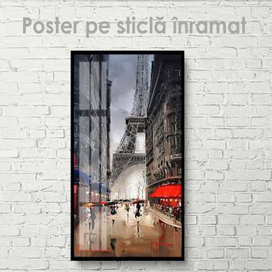 Poster - Plimbare prin Paris, 30 x 60 см, Panza pe cadru