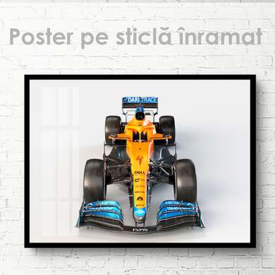 Poster - Formula 1 galbenă, 45 x 30 см, Panza pe cadru