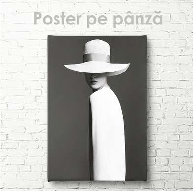 Poster - Portretul unei fete în stilul minimalismului, 30 x 45 см, Panza pe cadru