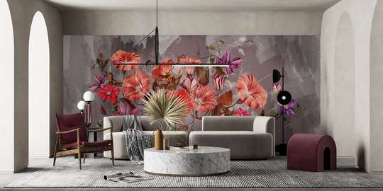 Wall Mural - Red flowers