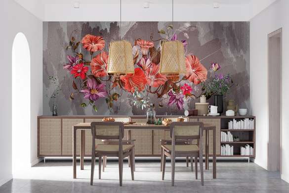 Wall Mural - Red flowers